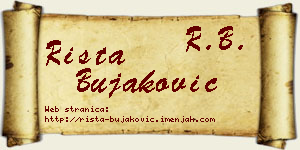 Rista Bujaković vizit kartica